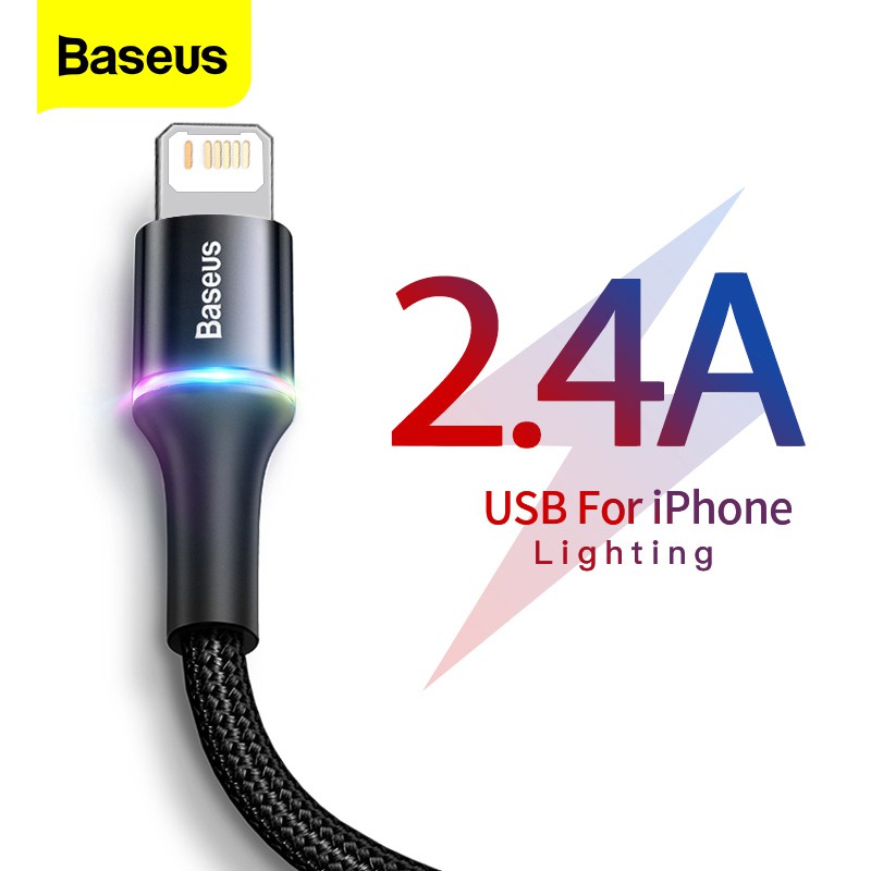 Baseus USB Charger 2.4A Charging Data USB Cable for iPhone 13 pro Max 11 Xr X 8 Charger USB Cable