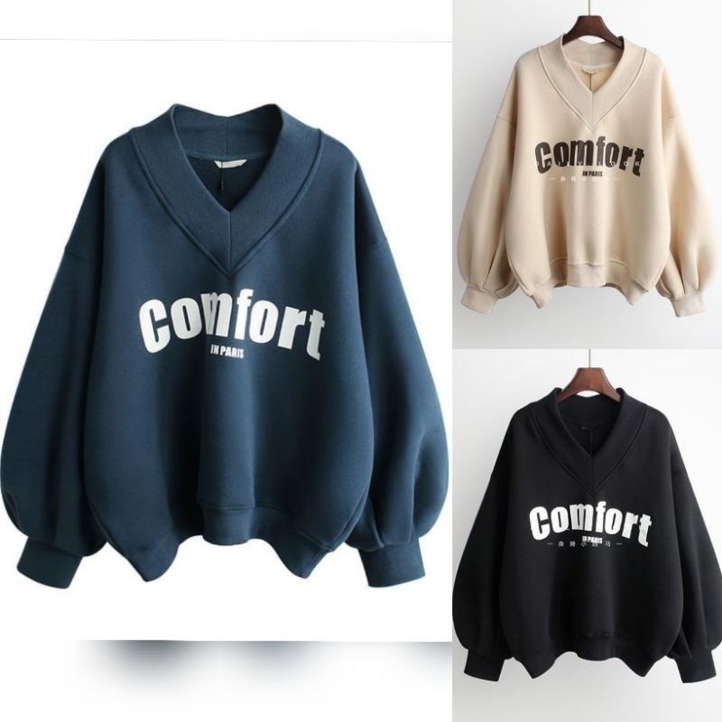 Women SWEATER - COMFORT CREWNECK SWEATER - SWEATSHIRT SWEATER OVERSIZE