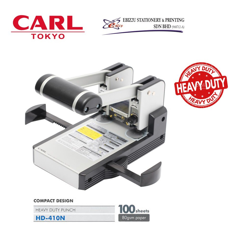 Carl HD410N 2Hole Heavy Duty Puncher 100 sheets, Stationery,Office