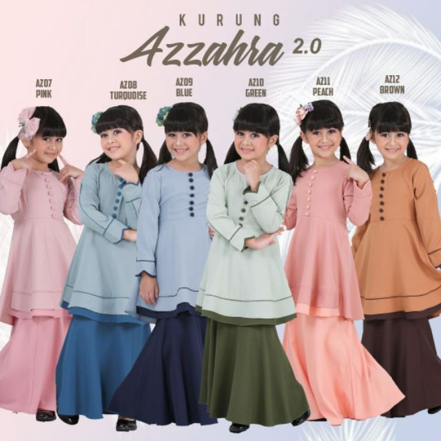  KURUNG  AZZAHRA 2 0 KIDS KURUNG  MODEN  BAJU  RAYA BAJU  