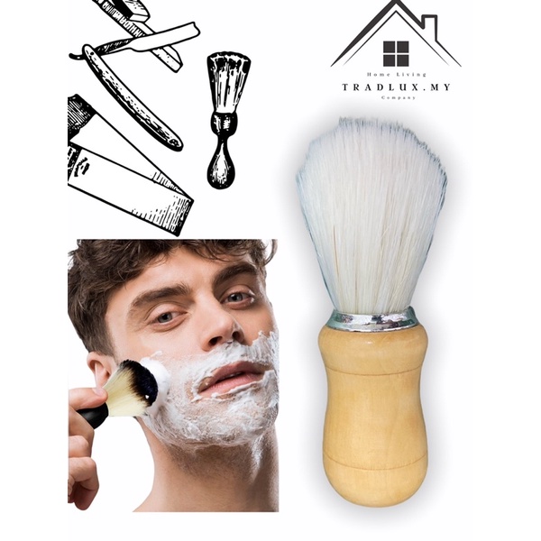 Shaving Brush Wood Handle Beard Shaving Tool Soft Hair Barber Safety Razor Brush Cleaning Barber Salon Shaving Brush