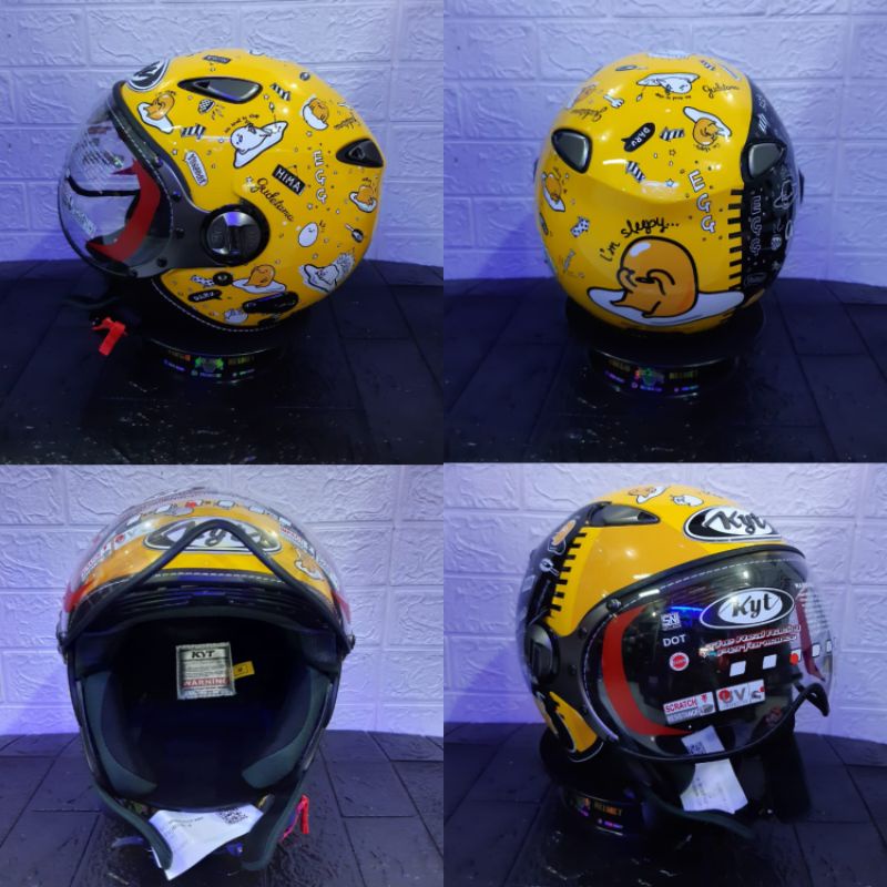 Kyt Helmet ELSICO SANRIO GUDETAMA 1 YELLOW ORIGINAL KYT Latest Pattern ...