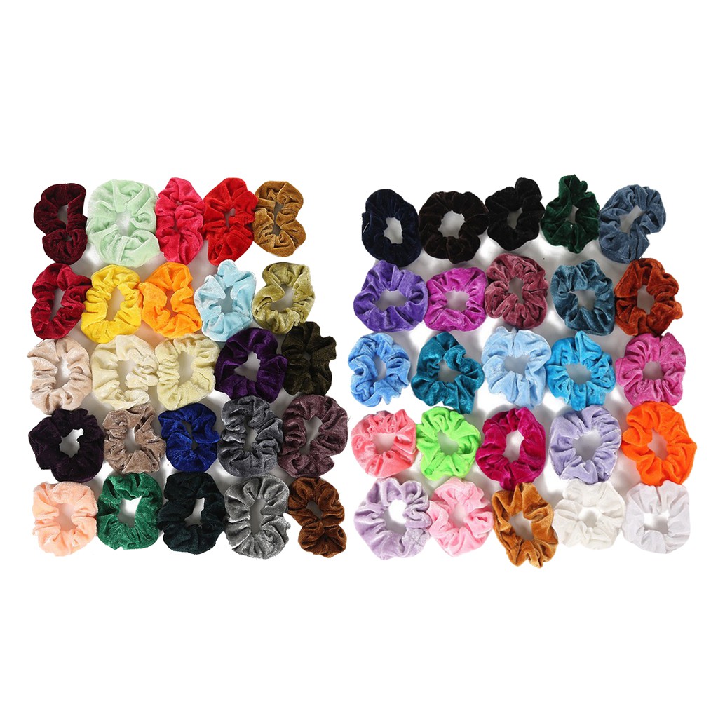 50 Pieces Hair Scrunchies Velvet Elastic Hair Bands Scrunchy Hair