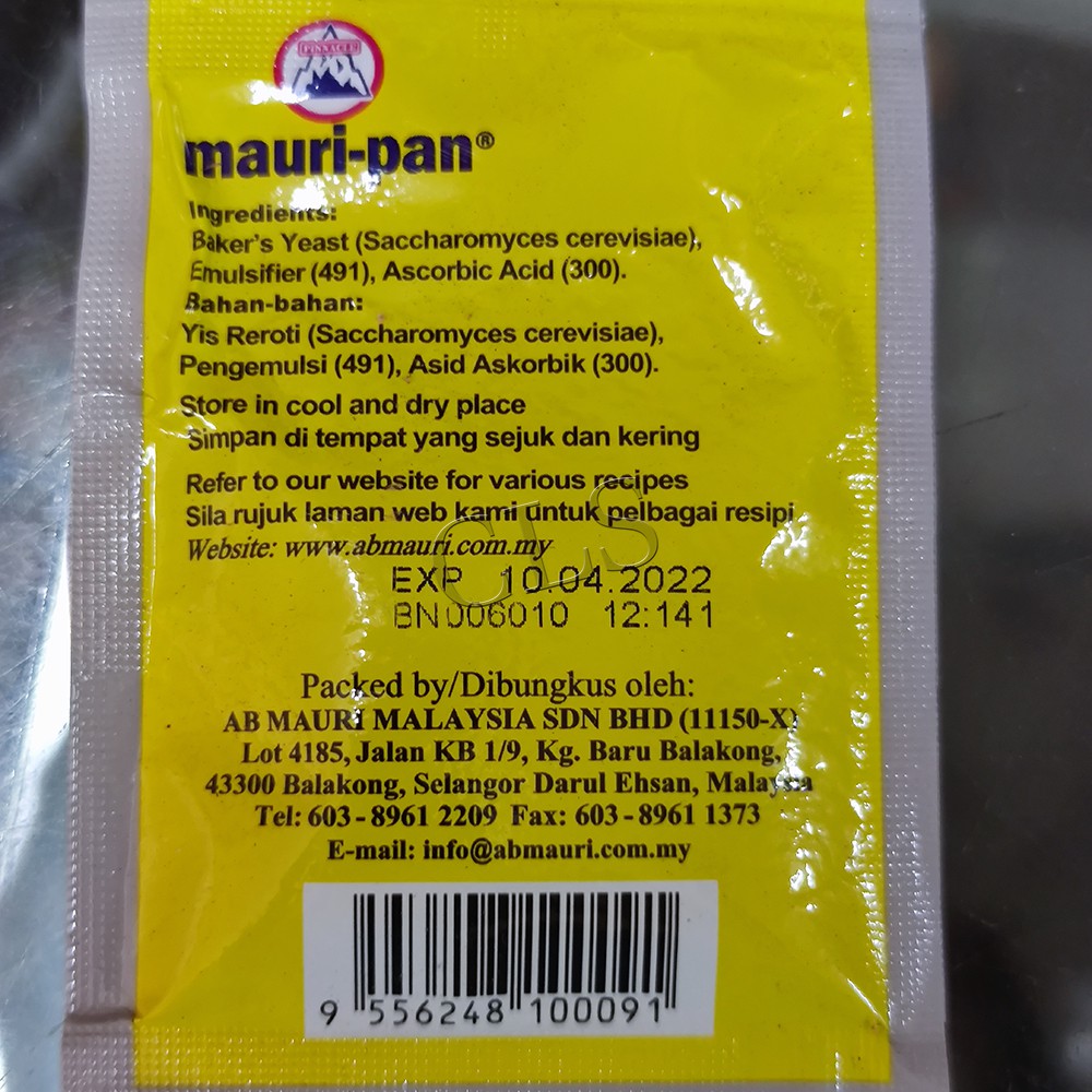 Buy Ab Mauri Mauripan Instant Dry Yeast Yis Segara 11g Seetracker Malaysia