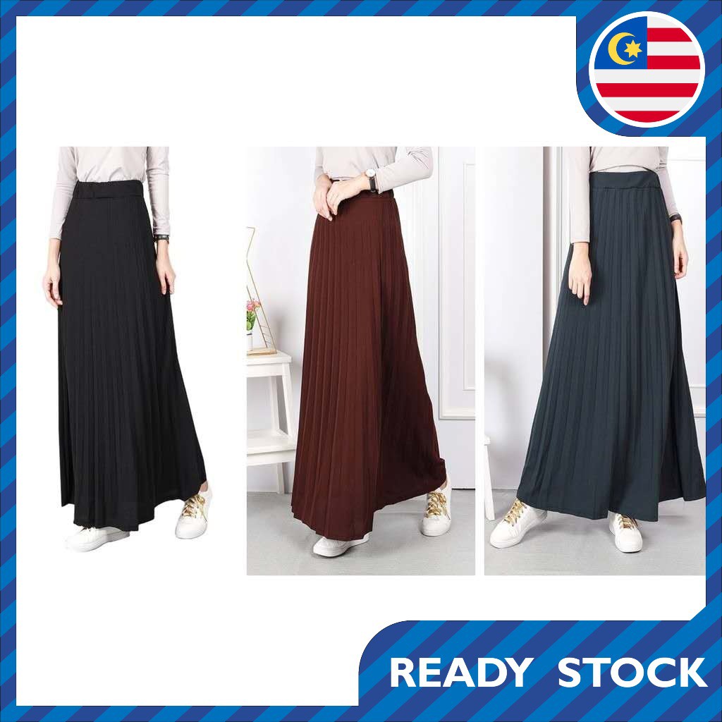 Women Muslimah Solid Elastic A Line Maxi Full Length Long Skirt [S24506]
