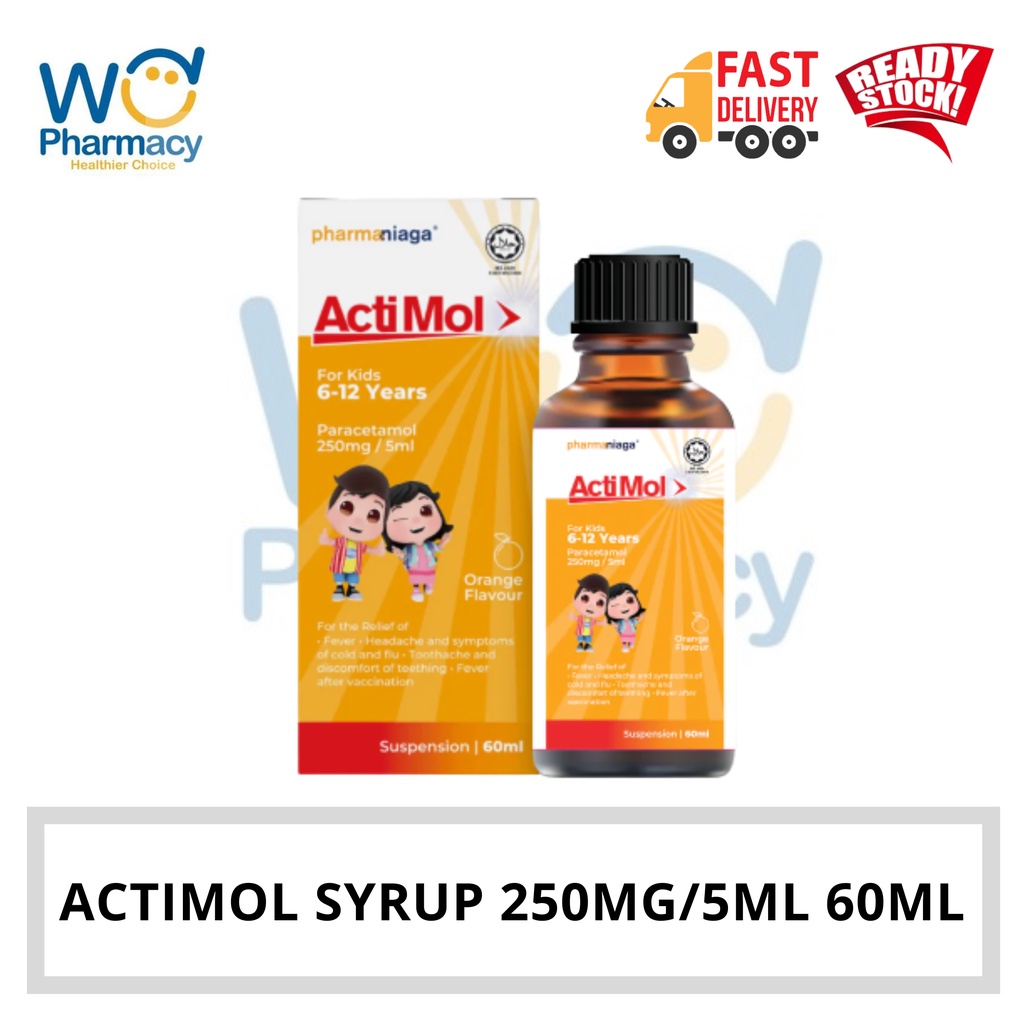 Actimol Suspension Syrup 250mg/5ml 60ml - Orange | Shopee Malaysia