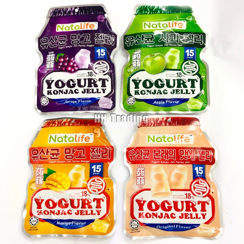 300g NATALIFE YOGURT KONJAC JELLY [ORIGINAL / GRAPE / APPLE / MANGO