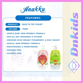 ANAKKU Head To Toe Wash With Yogurt Baby Bath (750ml) Sabun Mandian ...