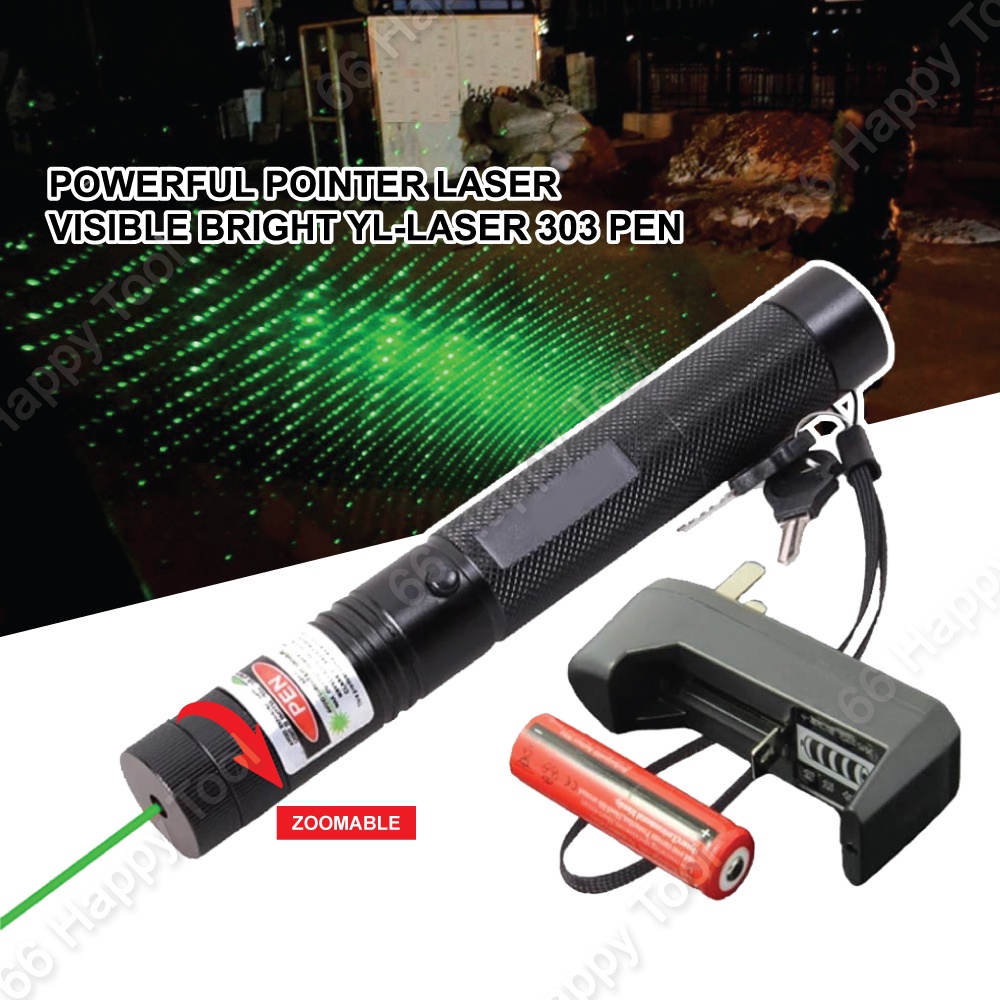 Powerful Pointer Laser Visible Bright YL-Laser 303 Pen Beam Light ...