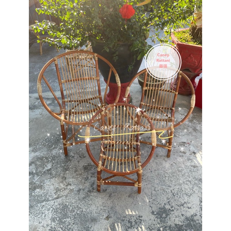 100 Handmade Rattan Chair Kerusi Rotan 红藤椅子 3 Saiz Shopee Malaysia