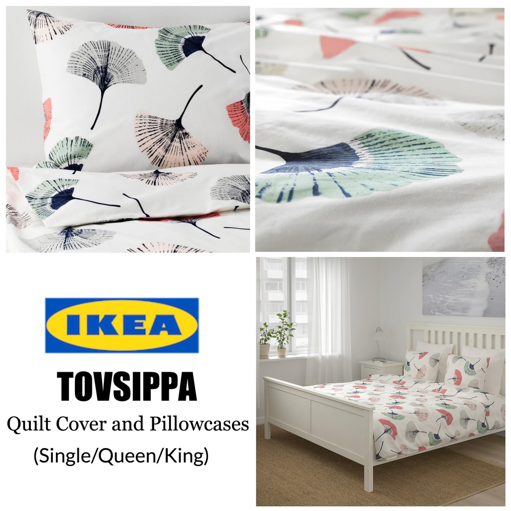 Ikea Tovsippa Quilt Cover And Pillowcases Floral Patterned Single
