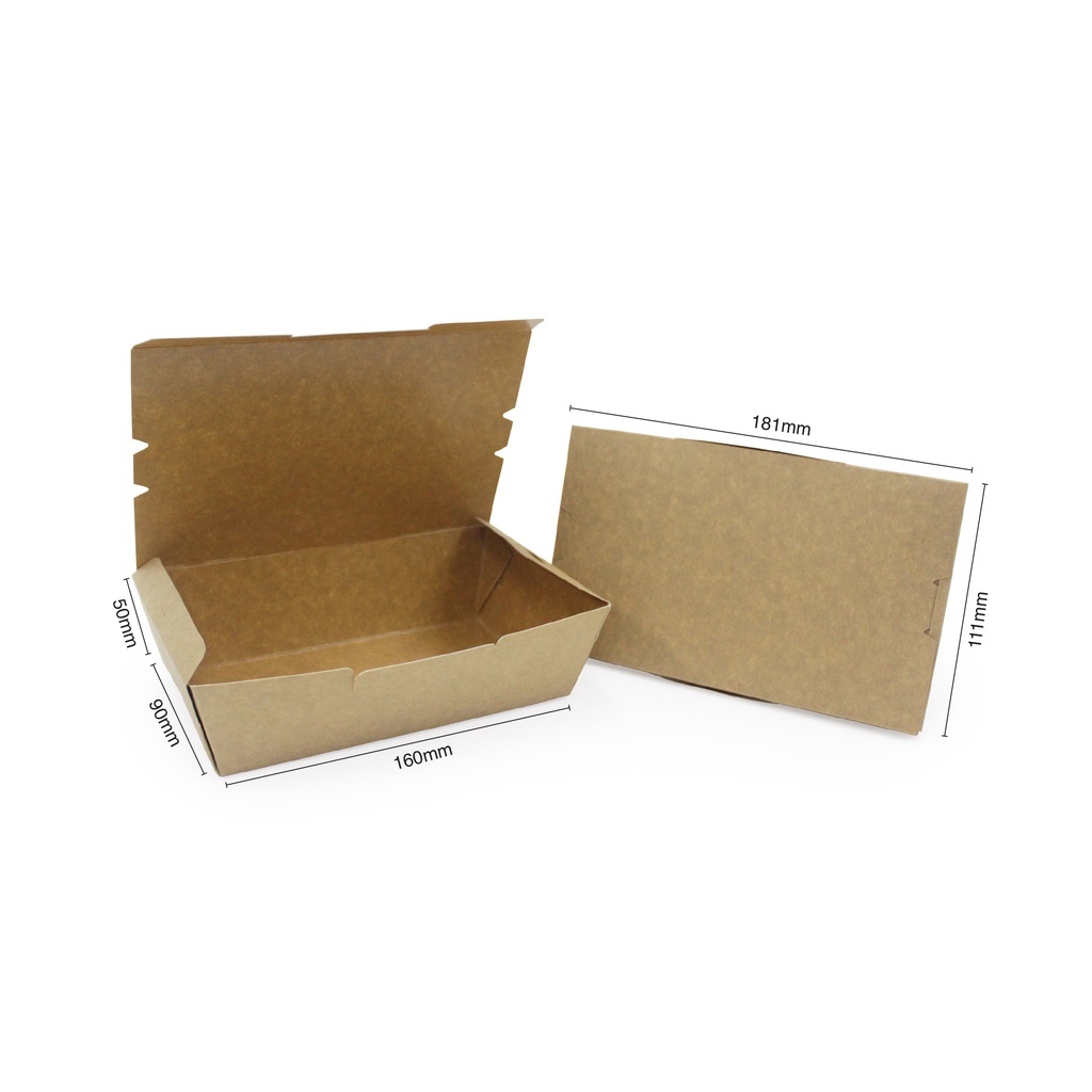 Paper Lunch Box Kraft Brown Small size 300 pcs Paper Food Box