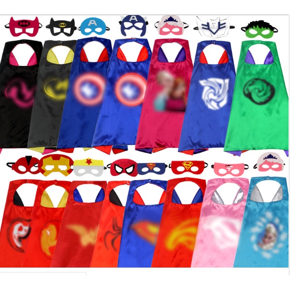 Kid Superhero Capes Fancy Boy Children Party Budak Halloween Cosplay Costume Mask Birthday Child Comic Fancy Set Cloak