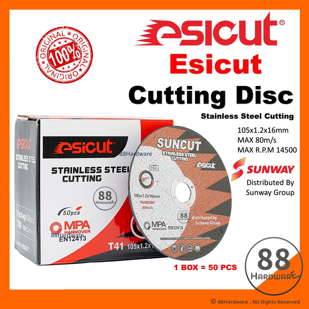 4" Esicut / EMK412G Green cutting disc / mata grinder / mata potong