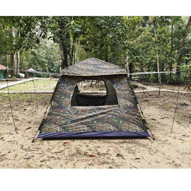 8 person Waterproof Tent Outdoor Tent Camo Tent 3m Tent Water Resistance  Tent meter Tent Unta L Tent Besar Tent Tinggi | Shopee Malaysia