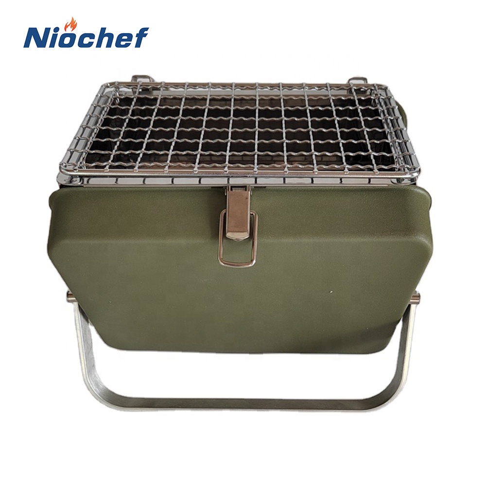 Outdoor Foldable Suitcase Charcoal BBQ Grills Portable Backyard Garden