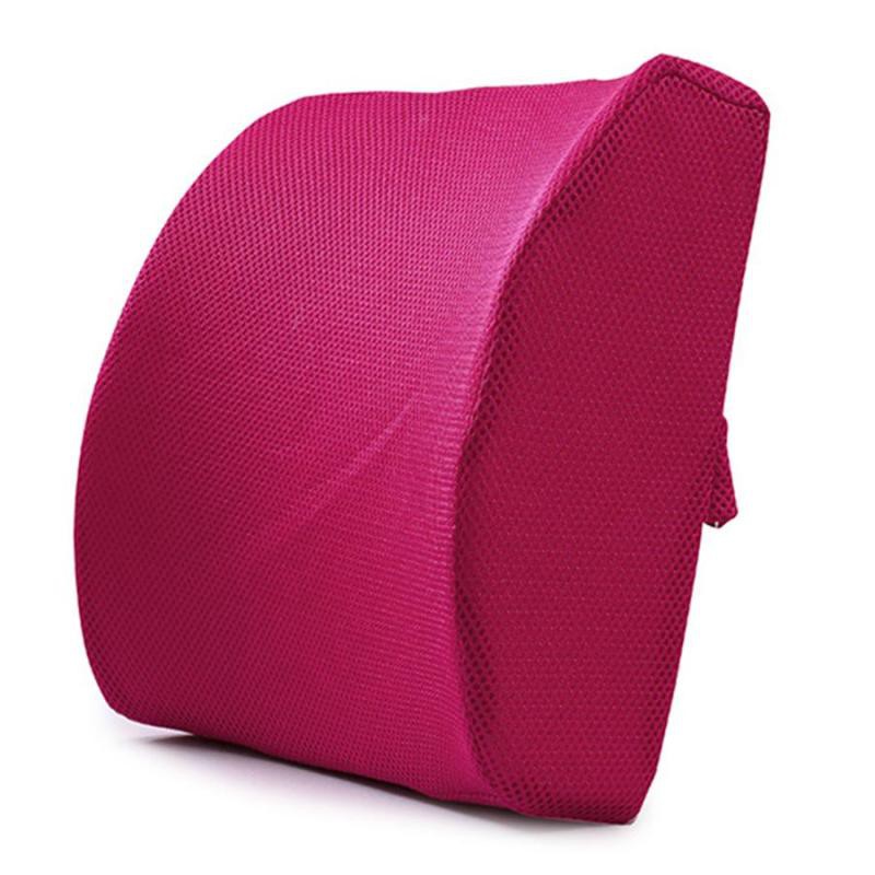 Purple Feiw Memory Foam Lumbar Support Back Cushion with 3D Mesh Cover Balanced Firmness for Lower Back Pain Relief Ideal Back Pillow for Office Chair and Car Seat