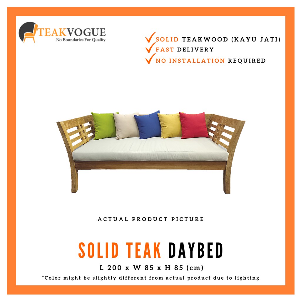 Solid wooden teak Corsica daybed Malaysia Shopee Malaysia