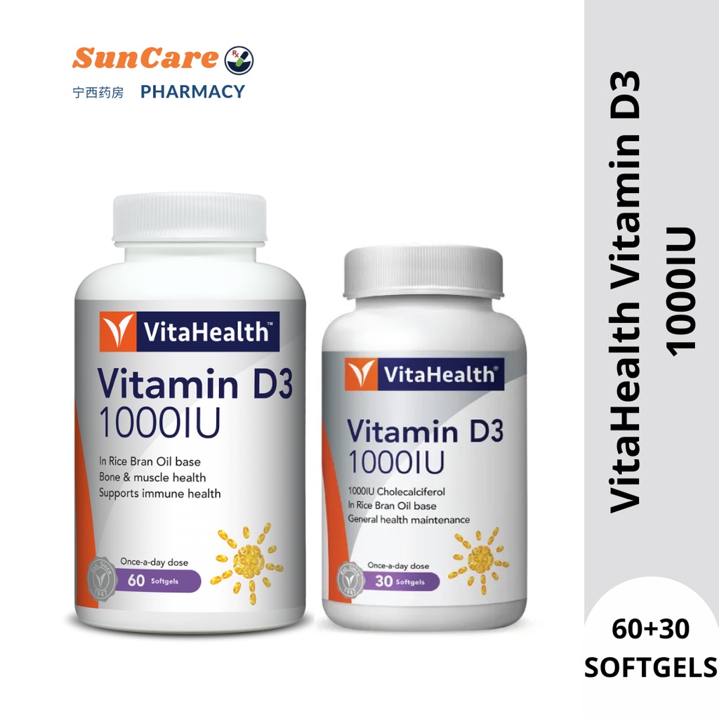 Suncare Pharmacy VitaHealth Vitamin D3 1000IU (EXP 4/8/2024) Shopee