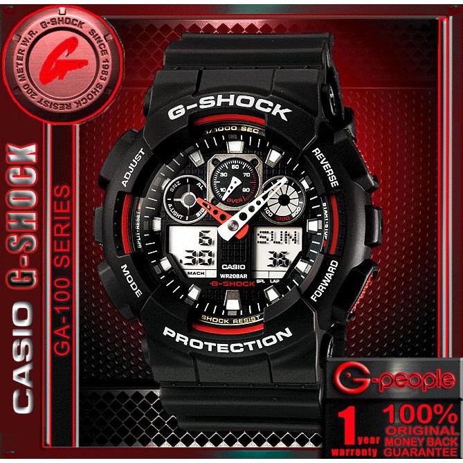 CASIO G-SHOCK GA-100-1A4JF ブラック レッド - blog.tropeiroboots.com.br