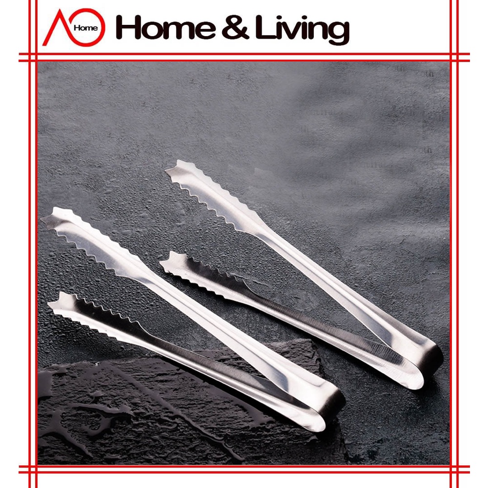 Ao Home Stainless Steel Ice Tong Bread Food Clip Ice Cube Clip Barbecue Clip Kitchen Tong