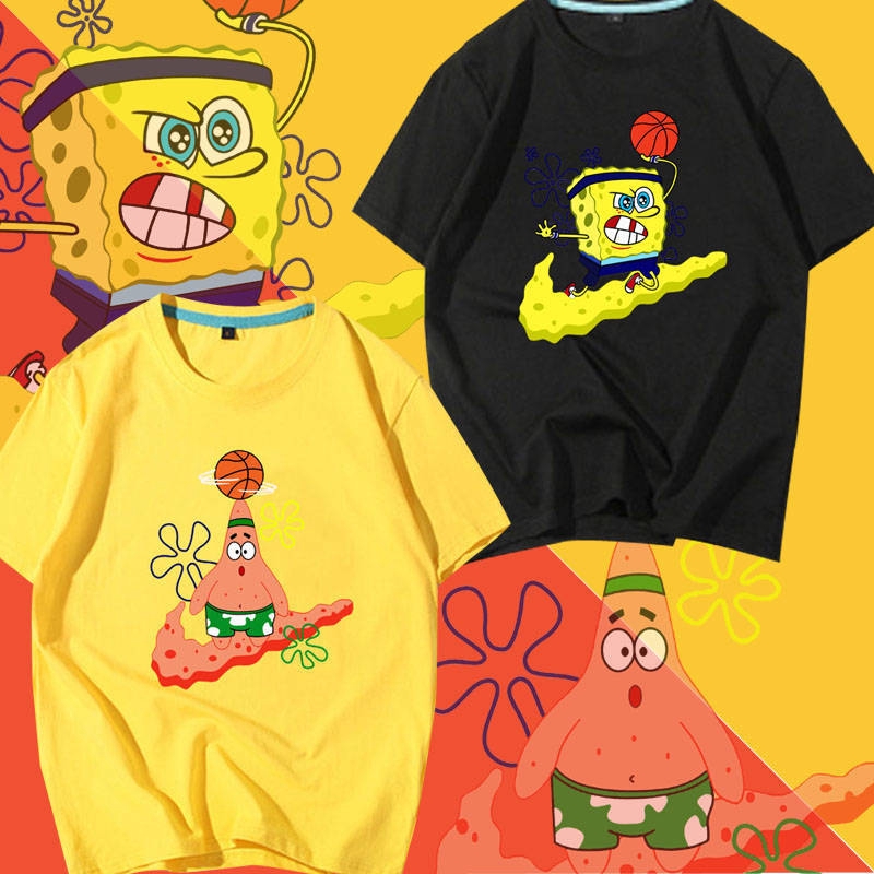 Summer Fashion Unisex Funny SpongeBob Print T Shirt Short Sleeves Mens Womens Casual Solid Tees Couple Clothing Best Gift | Shopee Malaysia