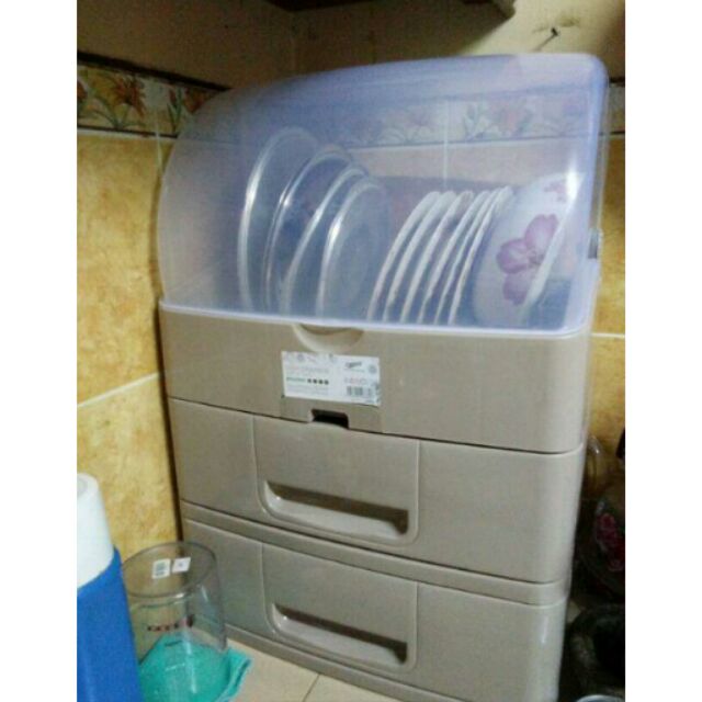 Dish rack 3 tier with cover rak pinggan bertutup  Shopee 