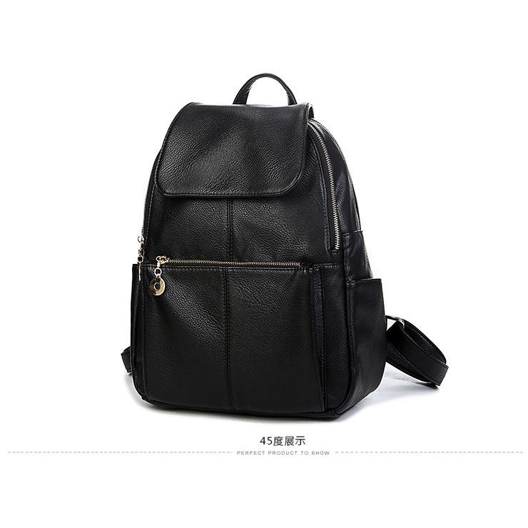 black pleather backpack