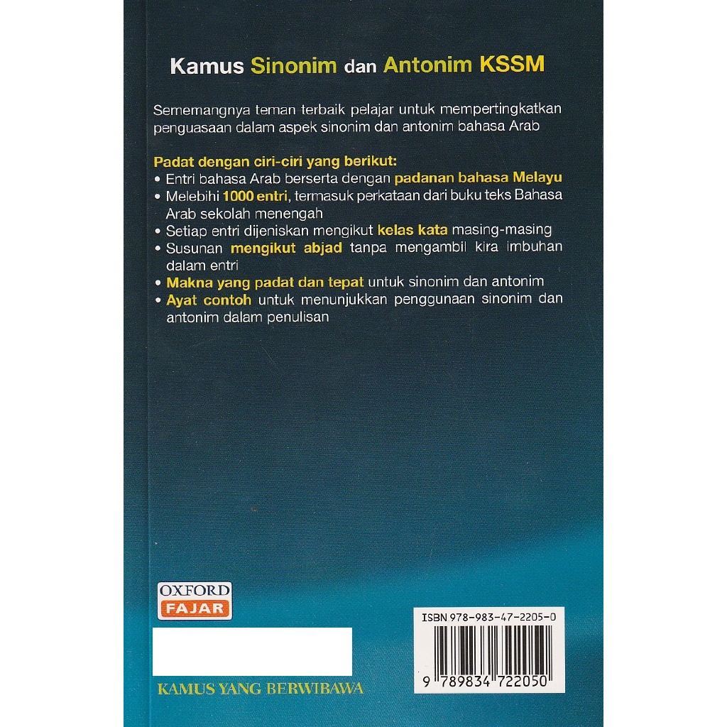 Oxfordfajar Kamus Sinonim Dan Antonim Bahasa Arab Bahasa Melayu Shopee Malaysia