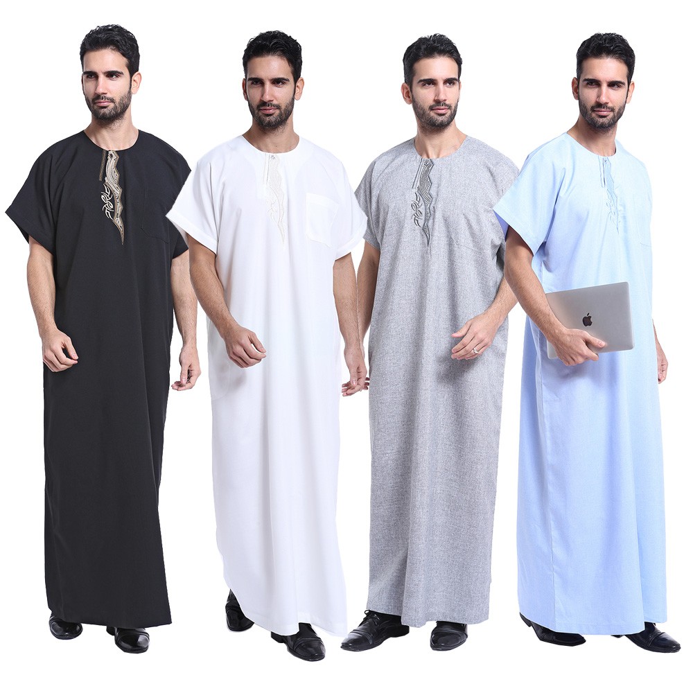 Muslim Jubah Thobe Lelaki Dengan Lengan Pendek TH801 Muslim Jubah Thobe Lelaki Dengan Lengan Pendek TH801