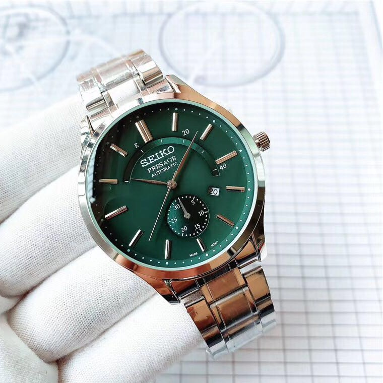 Seiko Emerald Green Calendar Watch Men Quartz Steel Strap Waterproof Watches  BoyFriend Gift Jam Tangan | Shopee Malaysia