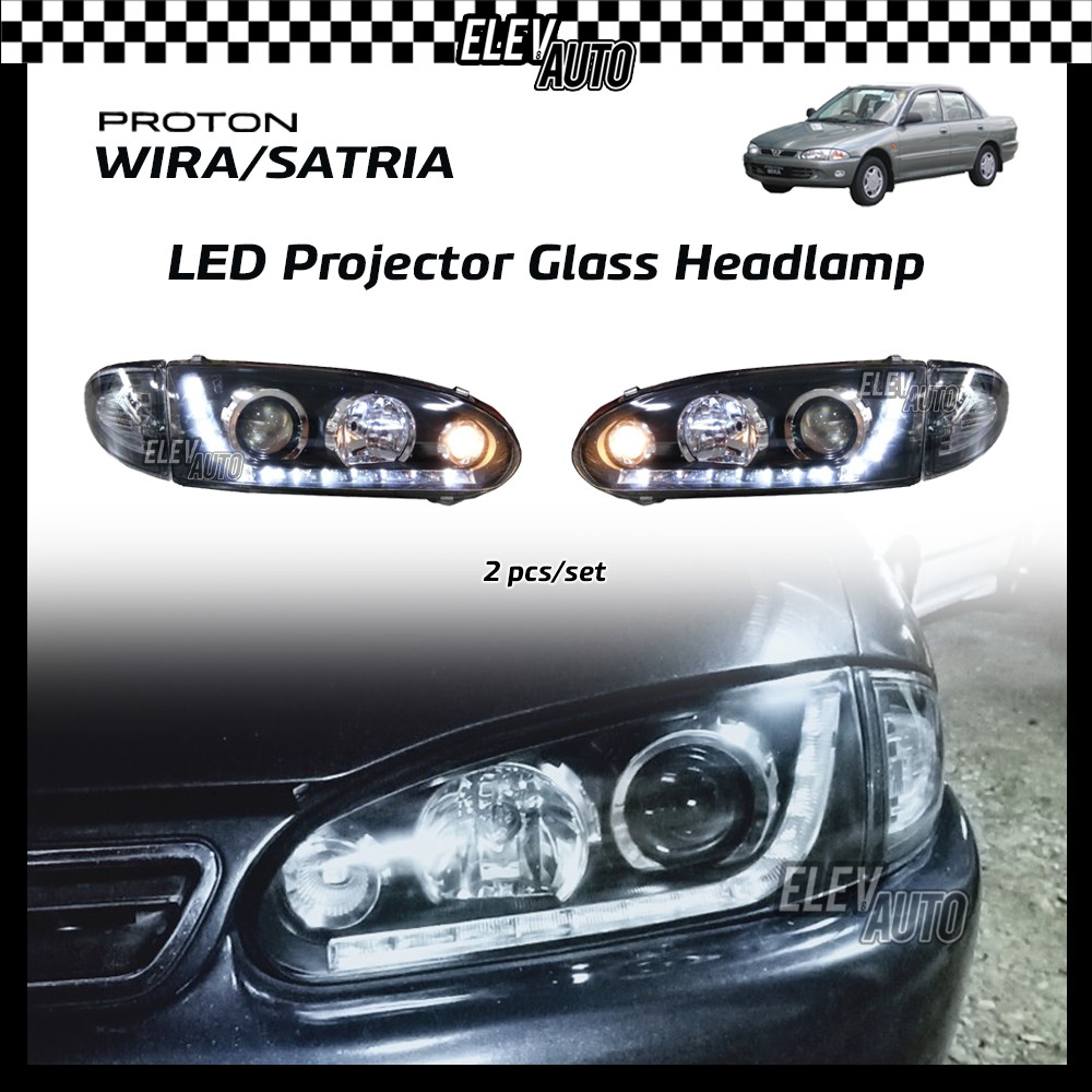 Proton Wira Satria Projector Glass Headlamp LED DRL Angle Lamp