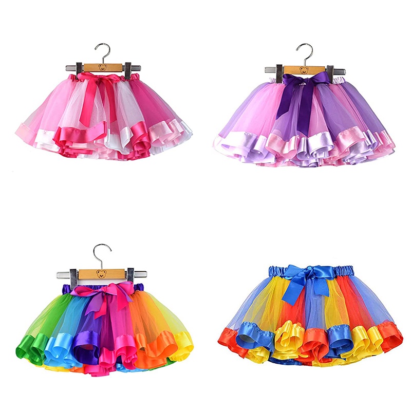 Cheap Princess Rainbow Ballet Tutu Skirt without Layers for Kid Girls 3 ...