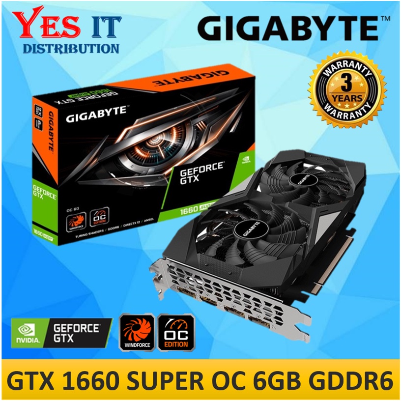 Gigabyte Geforce Gtx 1660 Super Oc 6gb Gddr6 Graphic Card Gv N166soc 6gd Shopee Malaysia