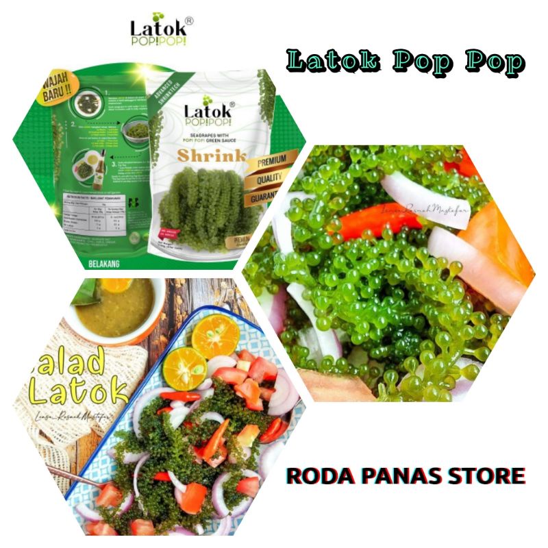 Latok Pop Pop Shrink Rumpai Laut Latok Sos Hijau 100gram Shopee