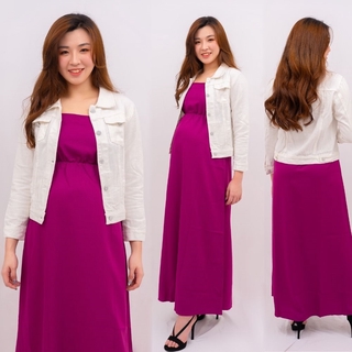 Ready Stock Plain Colour Long Dress Sleeveness Maternity Ready Stock Plain Colour Long Dress Sleeveness Maternity