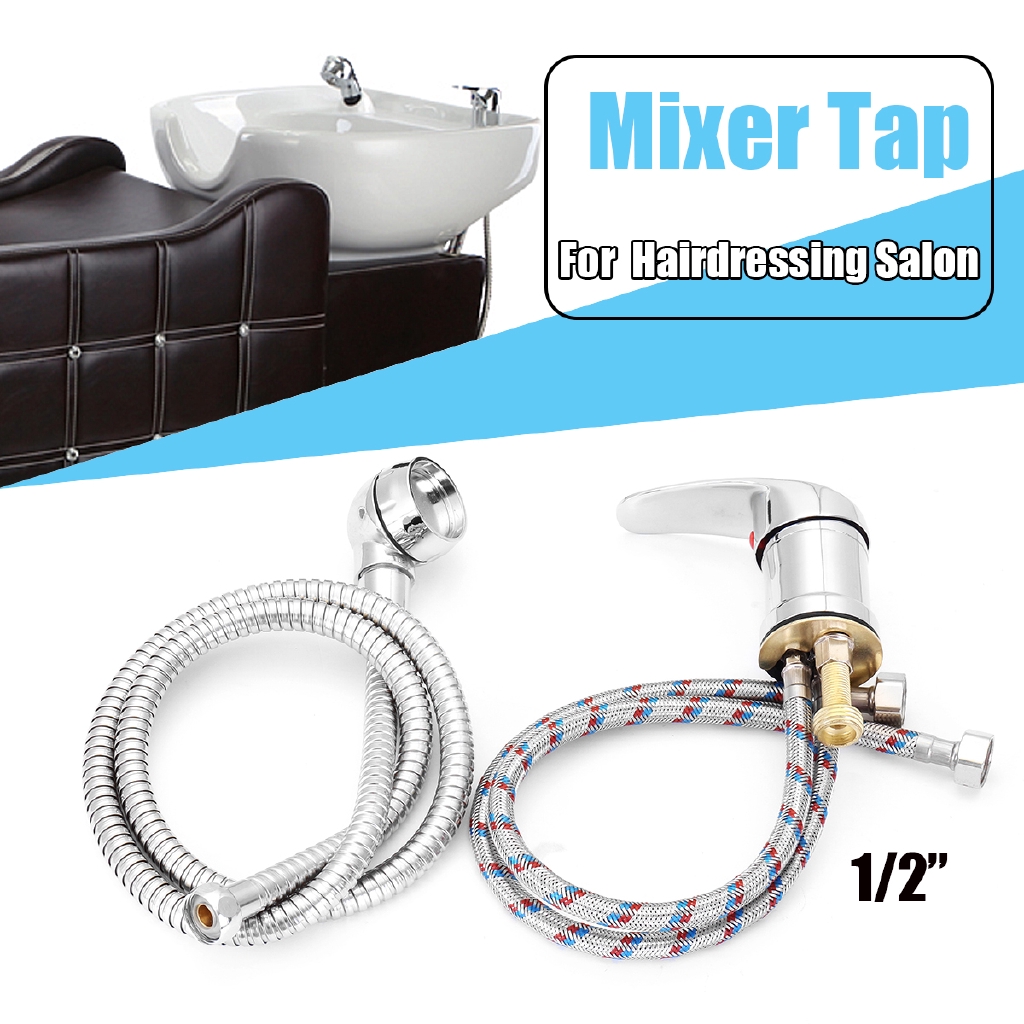 Mixer Tap Bath Sink Faucet Shower Head Spray Hose Push On Washing