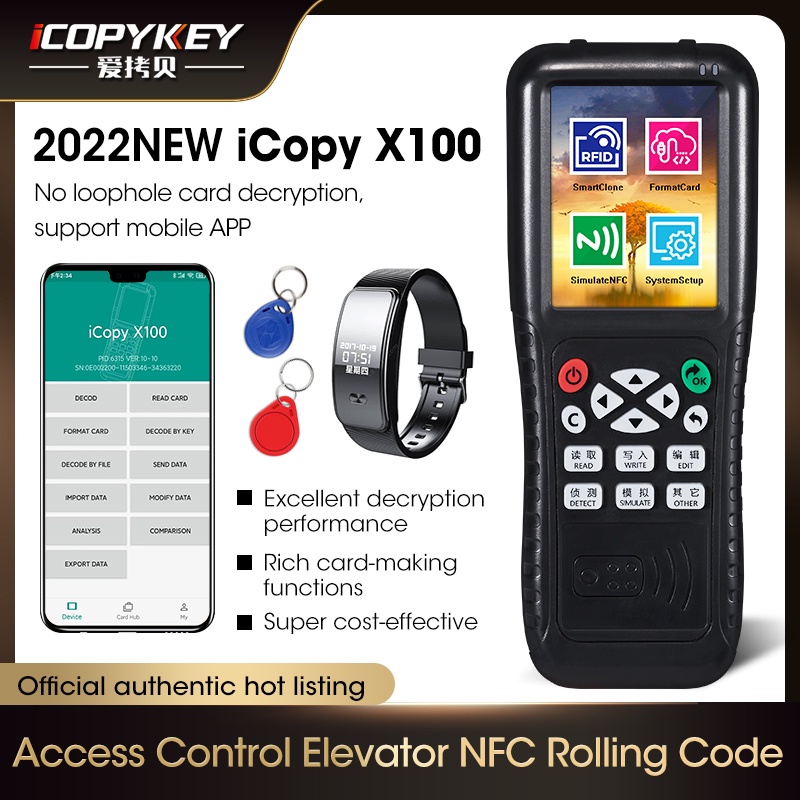iCopy RFID Copier with Full Decode Function Smart Card Key 3 5 8