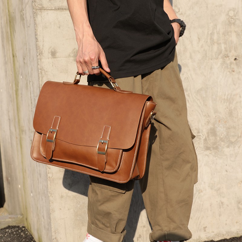 leather postman shoulder bag