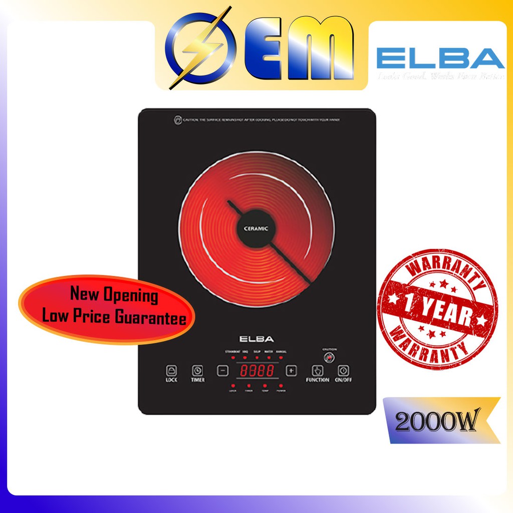 2000W ELBA Ceramic Cooker Periuk Seramik Sensor Touch with LED