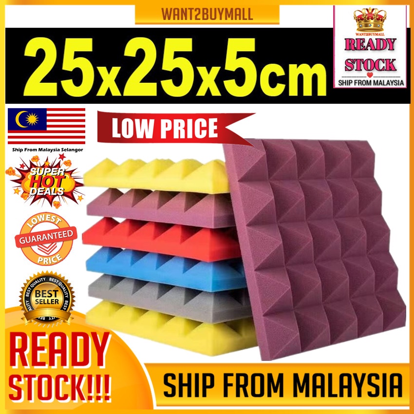 Soundproof Sponge Pyramid Sound Stop Absorption Panel Recording Studio Acoustic Foam Span Kalis Bunyi Suara KTV Kedap
