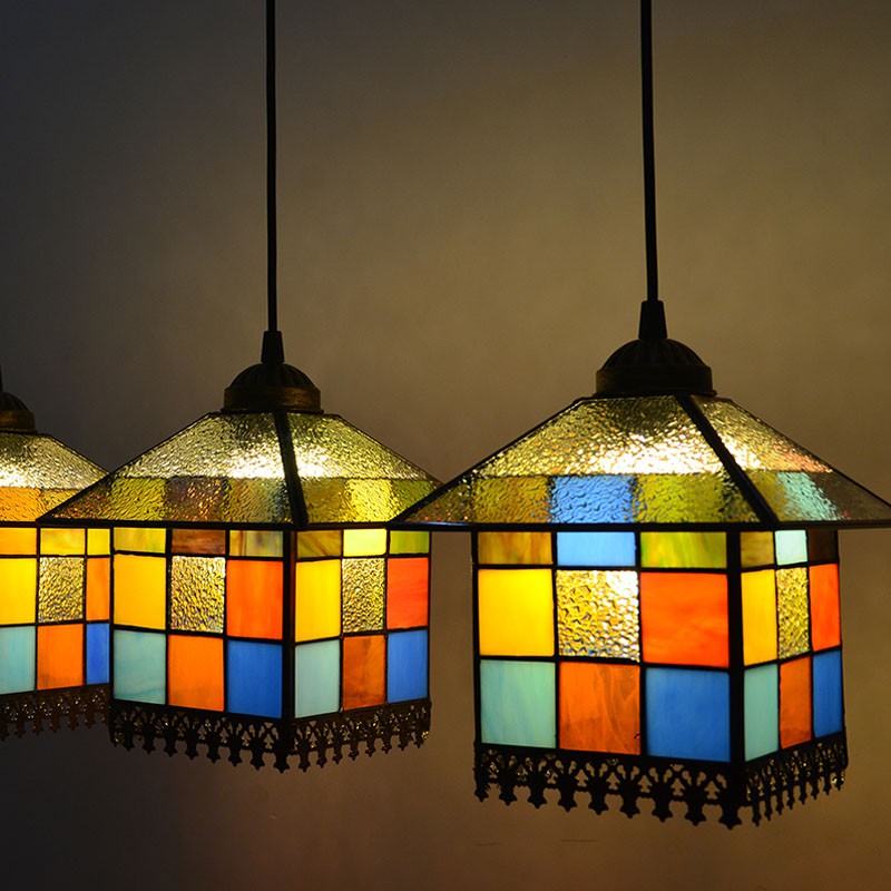 Tiffany Style Stained Glass Ceiling Light Dining Room Hanging Pendant Lamp