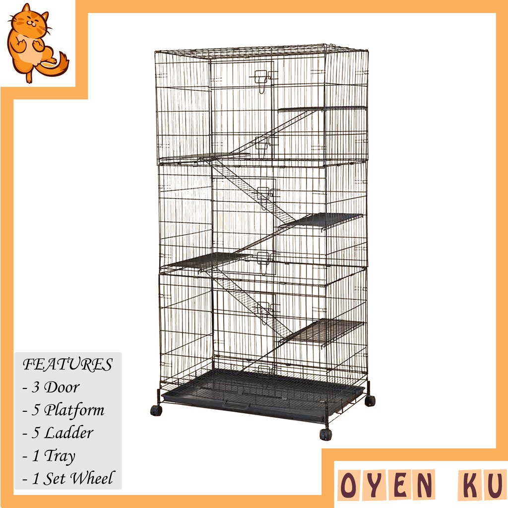 Sangkar Kucing 5 Tingkat / 5 Level Cat Cage Large Iron Pet Cage 9135A ...