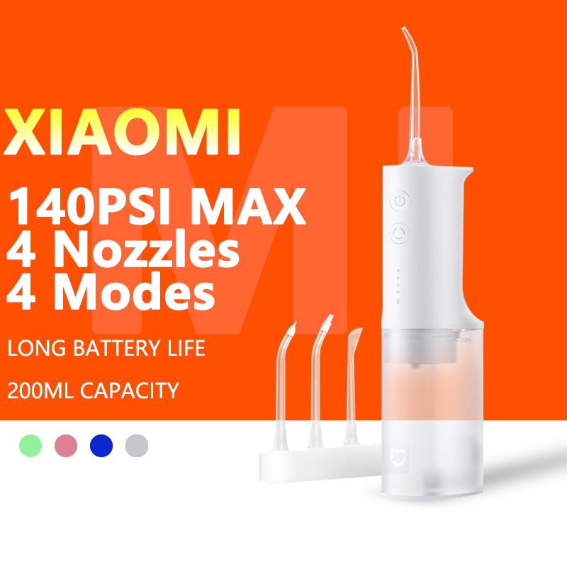 Xiaomi Mijia Electric Water Floss Teeth Cleaner Portable Dental Air Flosser Rechargeable Braces Oral Irrigator 小米冲洗牙神器水枪