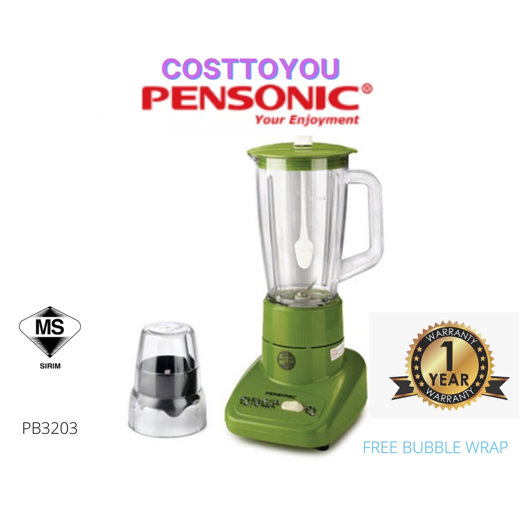 Pensonic Blender with dry mill attachment Pb3203 250w Shopee Malaysia