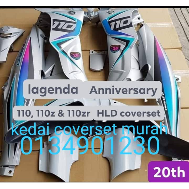 Coverset Dan Sticker Lagenda 105 110 110z 110zr 20th Anniversary Silver