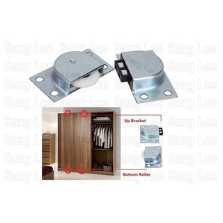 Aluminium sliding cabinet door anti jump roller Roda Aluminium sliding cabinet door anti jump roller Roda