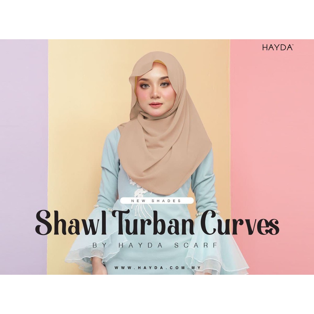 HAYDA SCARF : SHAWL TURBAN CURVE / SHAWL TIDAK PERLU PIN/ INSTANT SHAWL (DEFECT ITEM)