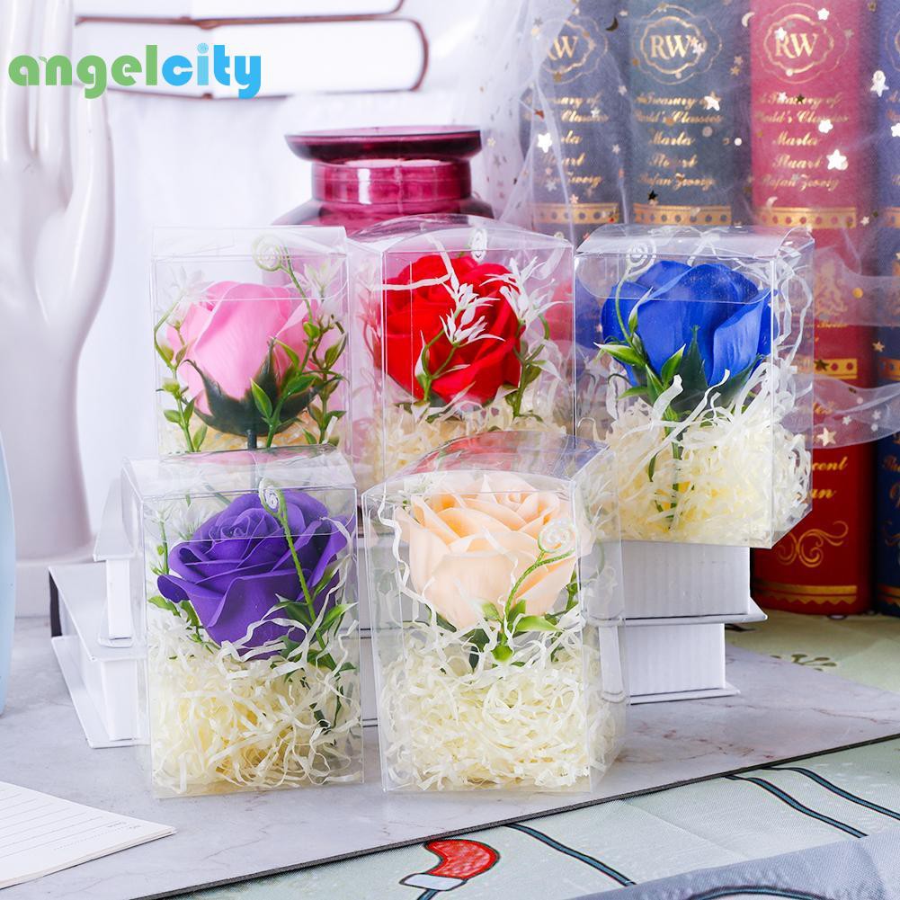 Ang Preserved Single Rose Soap Flower Gift Box Valentines Day