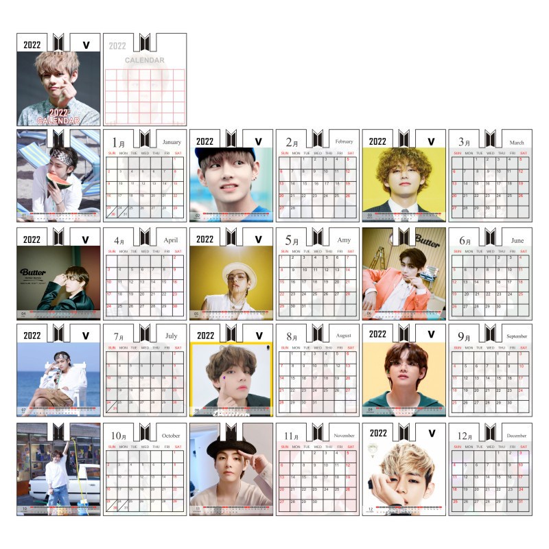 kpop bts blackpink exo seventeen twice txt sk new fashion 2022 desk calendar new album calendar shopee malaysia